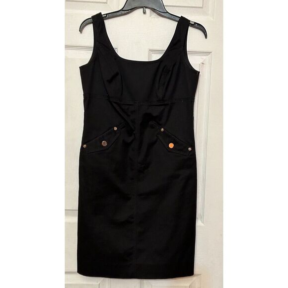 Etcetera Black  Sleeveless Goldtone Hardware Back Zip Dress Size 4 - Picture 6 of 8